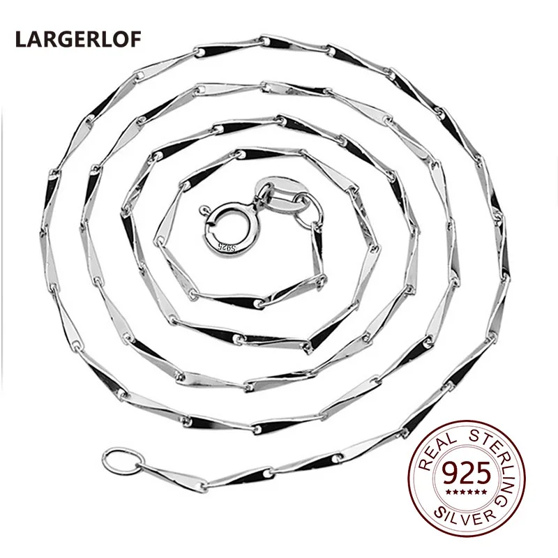 Largerlof 925 Цепи ожерелья серебряные и кулоны Модные женские туфли Ожерелья для