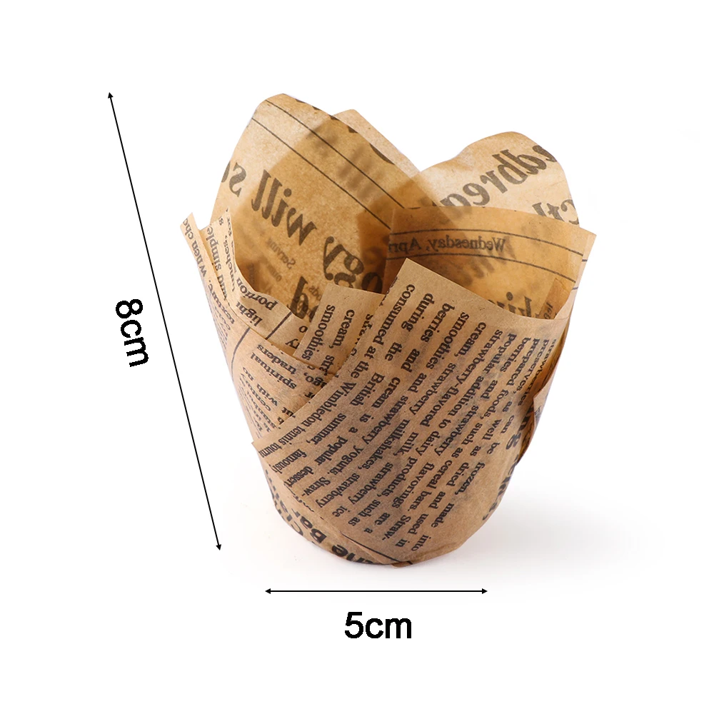 Коричневые и белые вкладыши для кексов 50 шт./лот маффинов тюльпанов