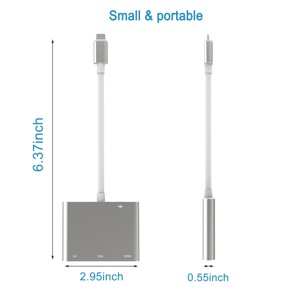 HDTV адаптер кабель для Lightning/HDMI VGA AV аудио-видео кабель-адаптер для iPhone X 8 7 6 plus для iPad Air/Mini/Pro