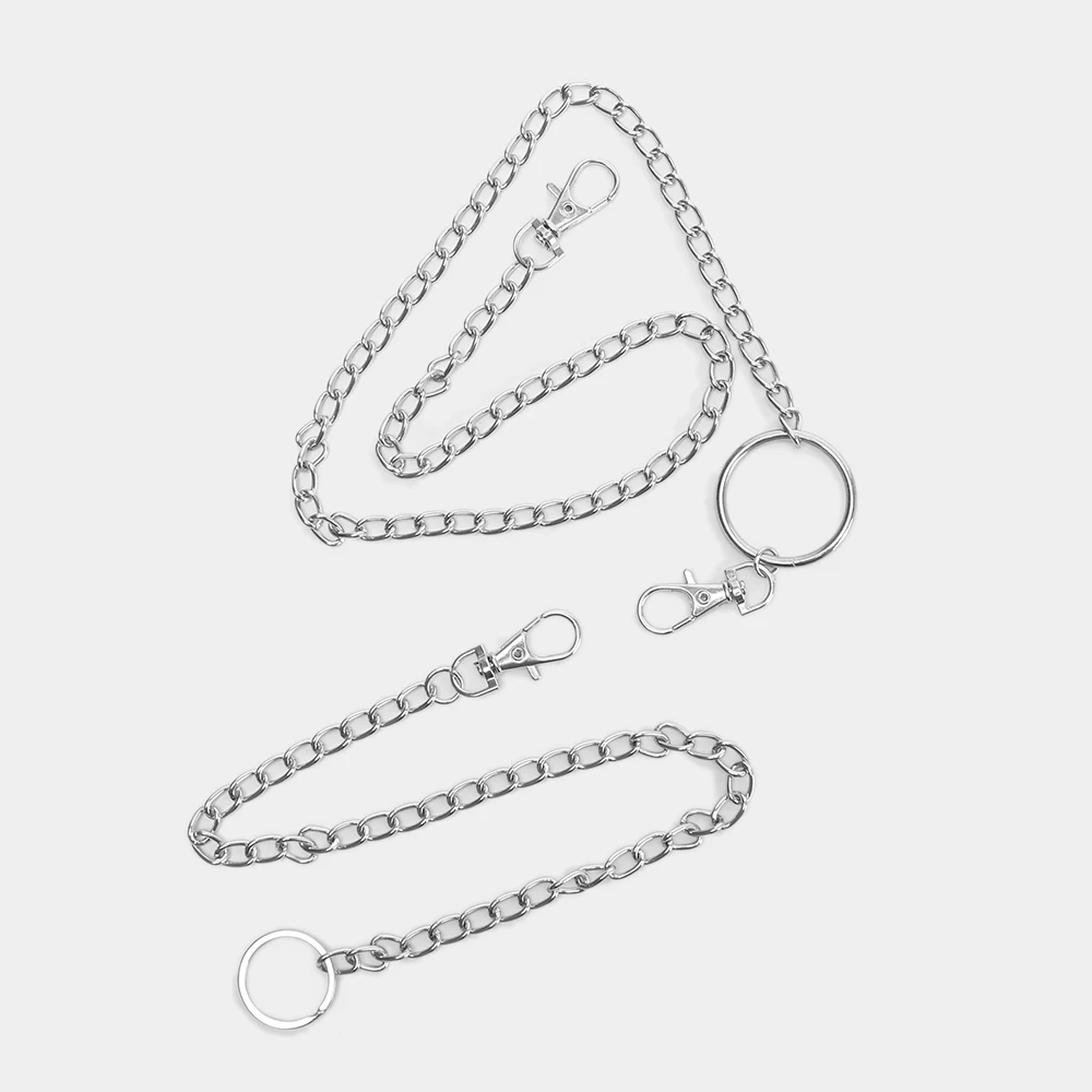 Модный металлический цепочка-кошелек для ремня, горячая длинная панк-трусы, стильные брюки, брелок для ключей кольцо клипа, мужские ювелирные изделия HipHop.