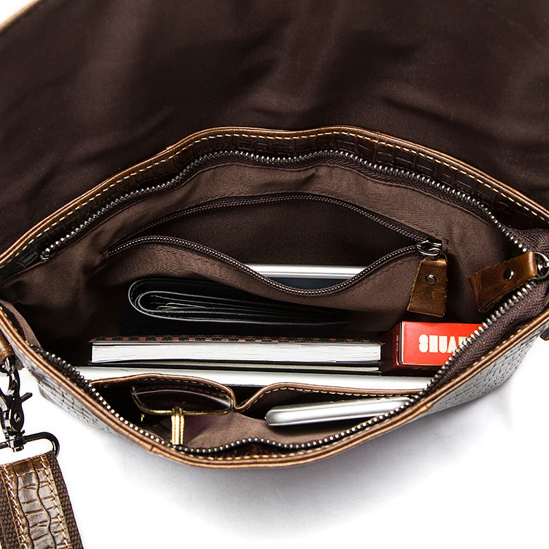 WESTAL модель крокодила сумка мужская натуральная кожа через плечо сумки мужские