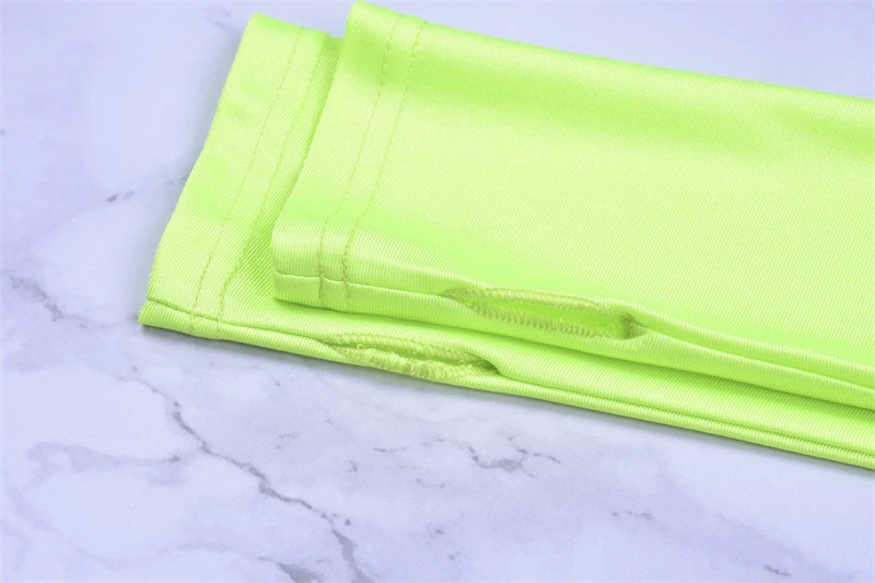 Dulzura/комплект из 2 предметов, укороченный топ и шорты с высокой талией, Осень-зима, женская одежда для фитнеса, сексуальная, с длинным рукавом, флуоресцентная, новинка, Повседневная