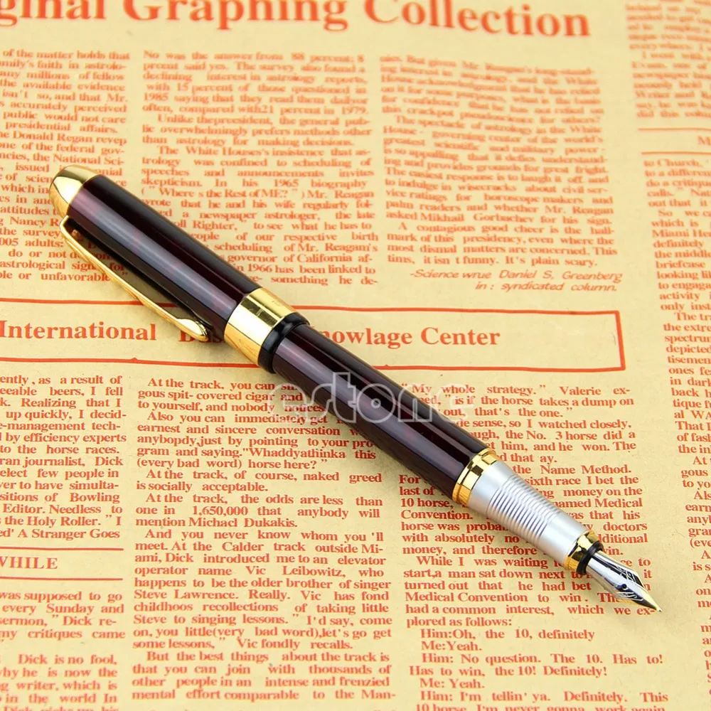 Горячая новинка Jinhao X250 авторучка красный мрамор Средний перо золотой отделкой