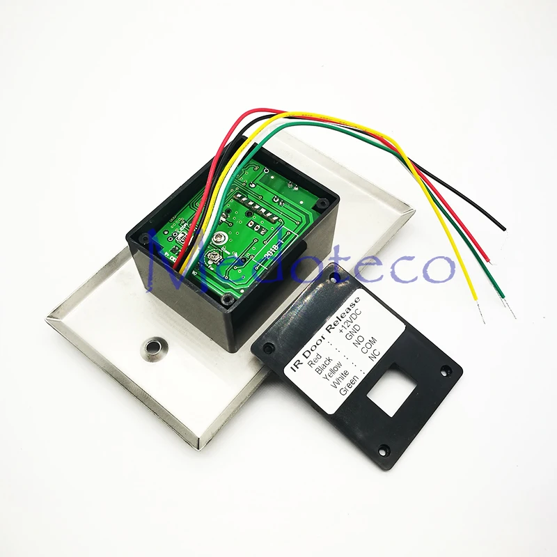 

No Touch Exit Button + Remote Control Infrared Exit Push Button Metal Release Switch NC/NO/COM For Door Access Control System