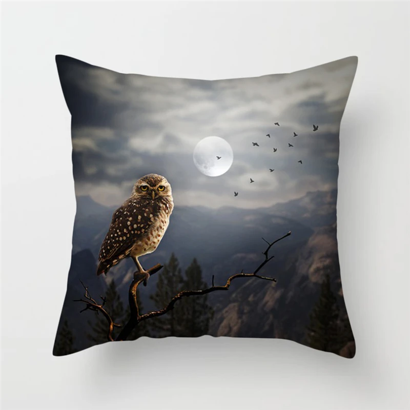 

Fuwatacchi Various Birds Cushion Cover Wild Owl Printing Pillowcase For Sofa Bed Home Decorative Square Throw Pillows Cover