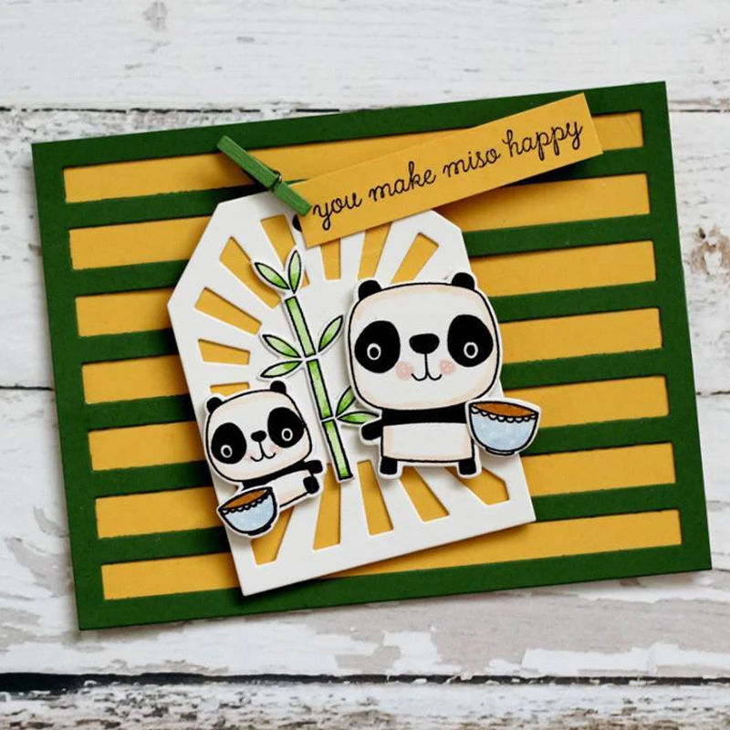 Набор прозрачных силиконовых штампов Happy Pandas для скрапбукинга DIY/фотоальбома