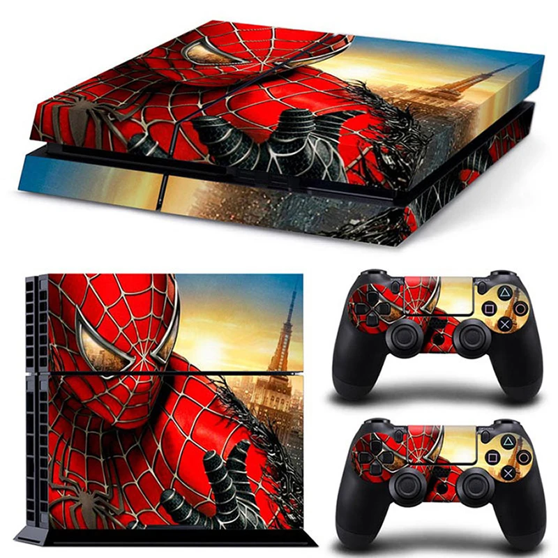 GOOYIYO-для sony PS4 наклейка PlayStation 4 кожа консоль контроллеры виниловая наклейка PS4 Человек-паук полная кожа