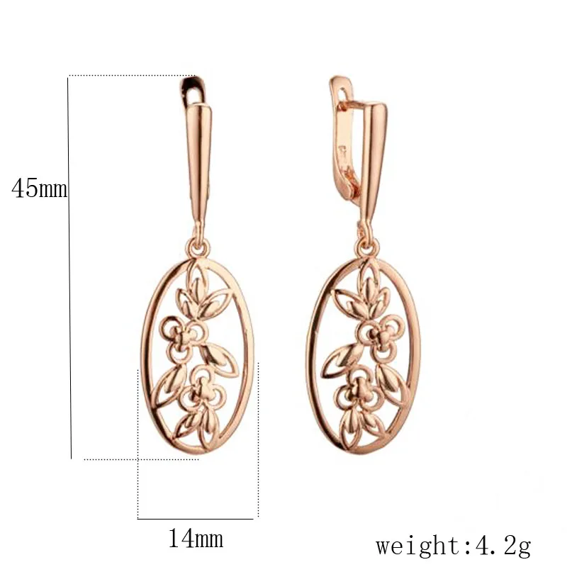 Женские серьги-капельки FJ круглые серьги в форме цветов розового золота 585 |