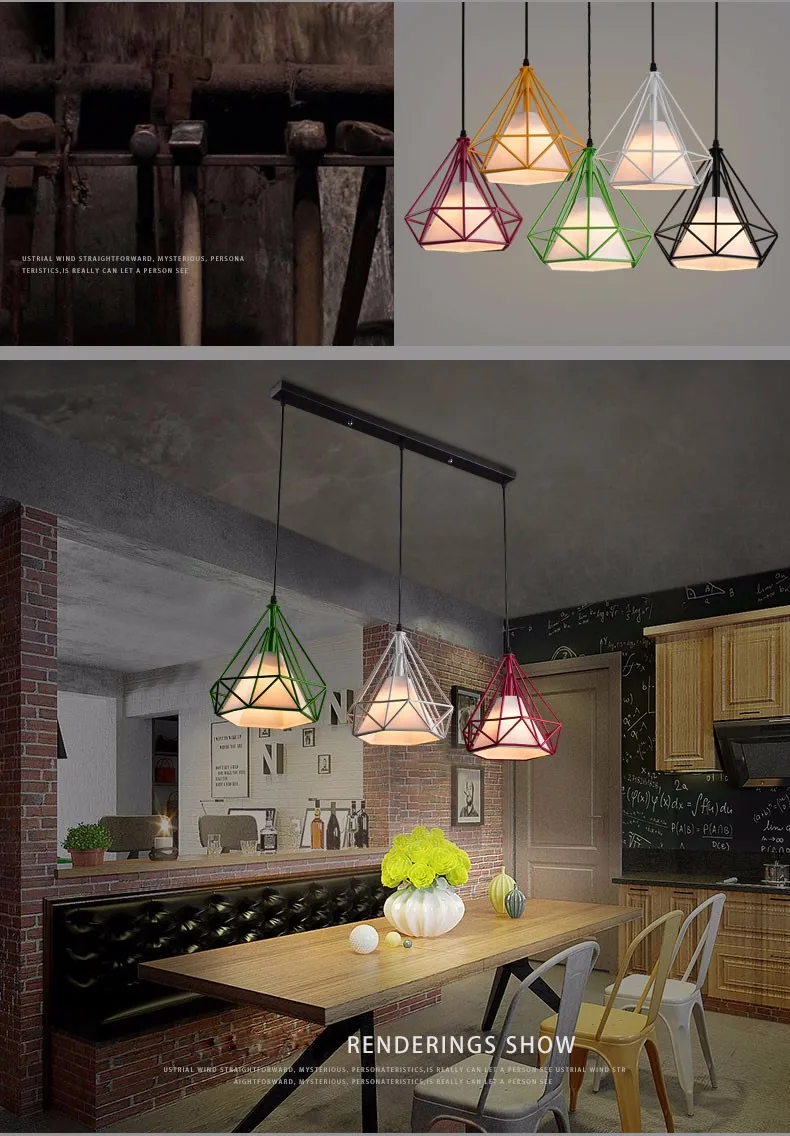 Современные художественные винтажные светодиодные подвесные светильники в