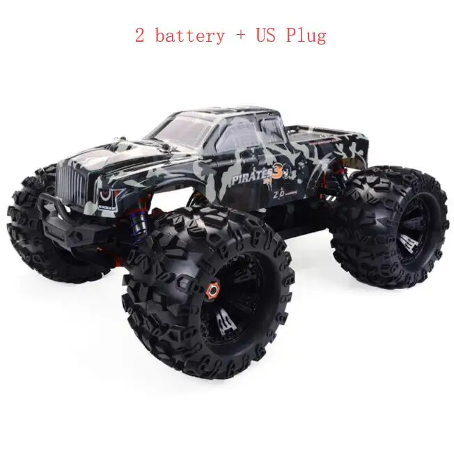 2 battery US Plug ZD Racing MT8 пиратский 3 Радиоуправляемый автомобиль 1/8 120A водонепроницаемый бесщеточный ESC RC Monster Truck RTR регулируемый амортизатор внедорожника - Цвет: 2 battery US Plug