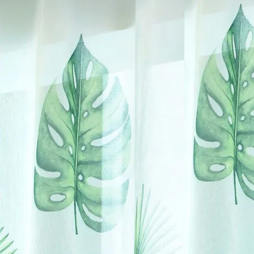Green Tulle Современные шторы NAPEARL с зелеными листьями для гостиной, занавеска для окон спальни, балконные занавески, пасторальные растения - Цвет: Green Tulle