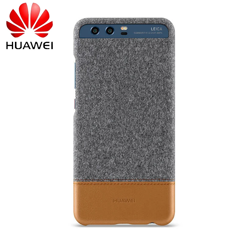 100% Оригинальный чехол для Huawei P10 plus задняя крышка из смешанного волокна и кожи