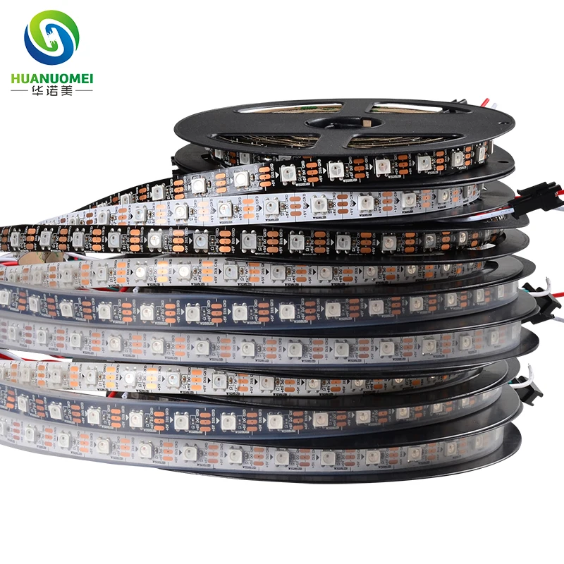 5V 96 Светодиодный s/m WS2812B светодиодный полосы светильник WS2812 5050 SMD RGB пикселей WS2811