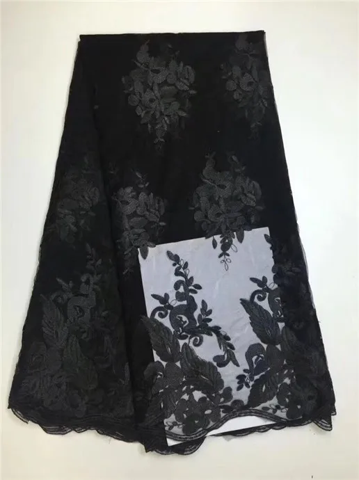 Французские нигерийские кружевные ткани высокое качество новейшее черное