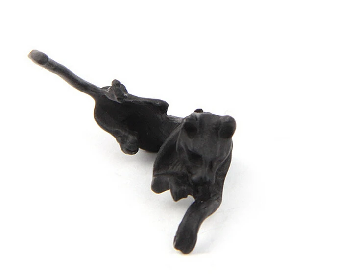 Новые Творческие Милые Животные Кошка Разделить Серьги Стержня Черный Серебро