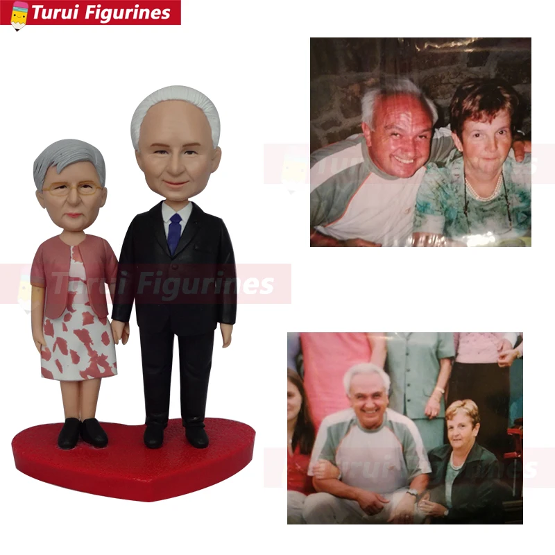 Сделанные на заказ куклы-поцелуи поцелуи свадебный торт Топпер мистер и миссис