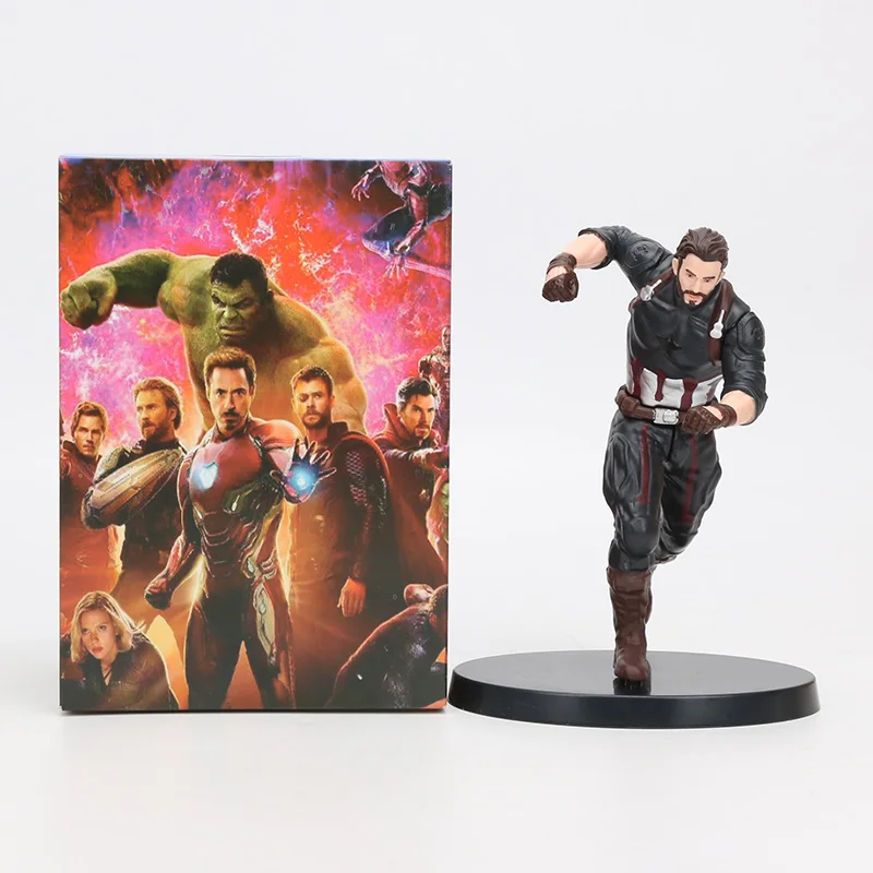 17-20 см Marvel игрушки Мстители 3 Бесконечная война фигурка капитан Халк Железный человек Тор Доктор Стрэндж чудо женщина Коллекционная модель куклы - Цвет: captain box