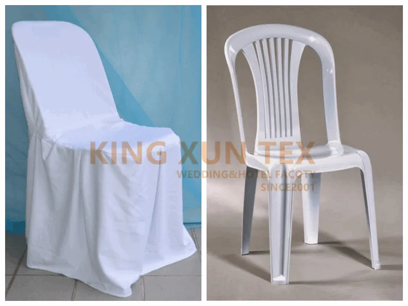 

White Color Chair Cover Plastic Banquet Wedding Chair Cover Party Event Hotel Decoration