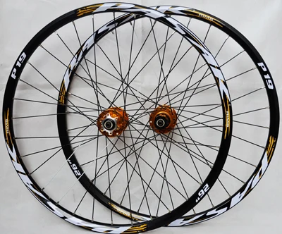 29 golden hub golden 2" 29" 27," 32 отверстия дисковый тормоз колеса для горного велосипеда шесть отверстий Центральный замок колеса горного велосипеда передние 2 задние 4 герметичные подшипники - Цвет: 29 golden hub golden