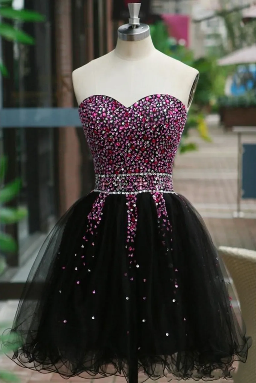 Новая Мода Органзы Бисером Кристалл Ruched Элегантный Бальное платье Homecoming Платье