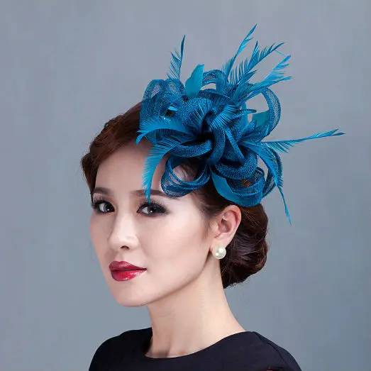 Teal hair fascinator Clearance