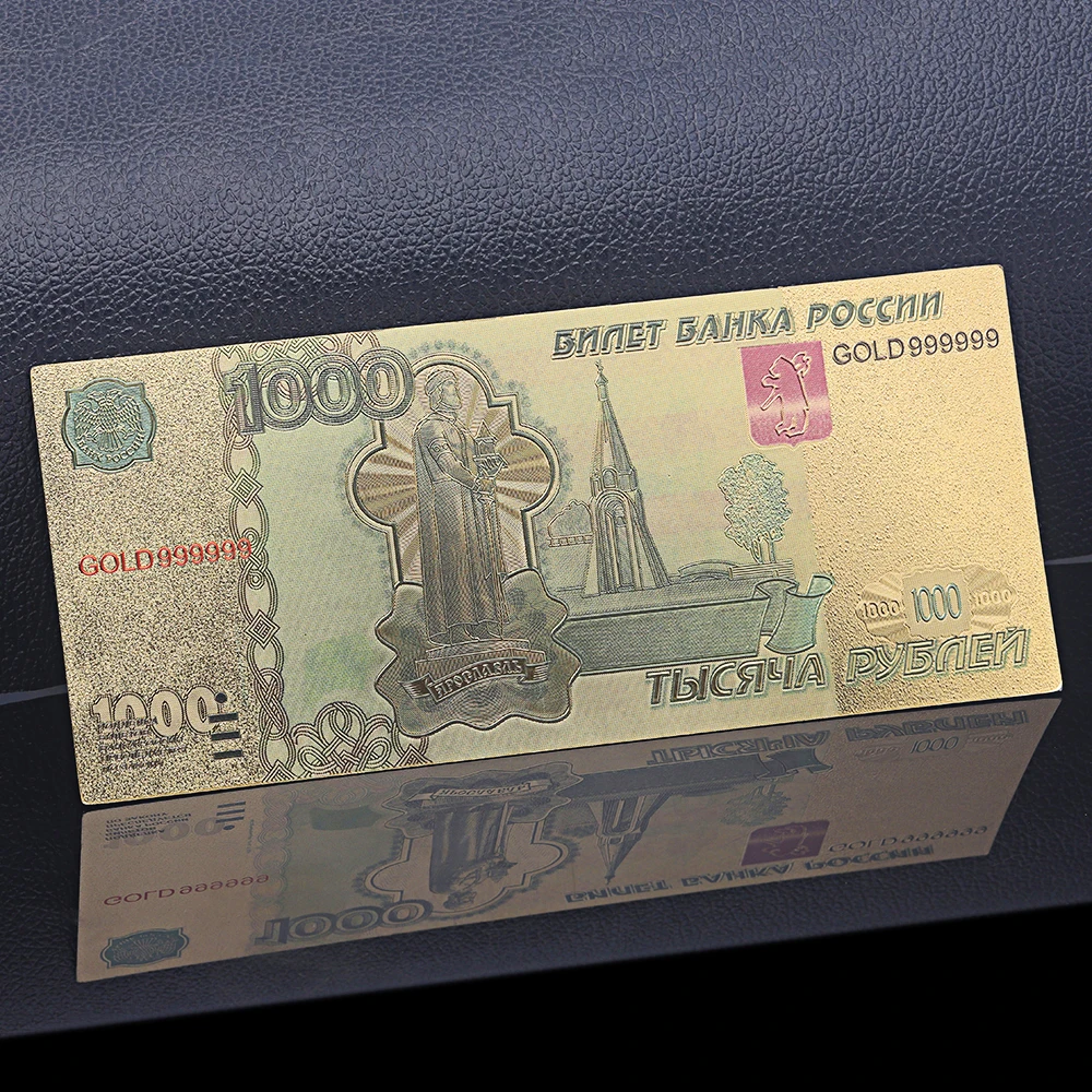 VNFURU 1000 рубль золотые банкноты кремлевское здание сад 24 К золото 999999 монета банкнота Золотая фольга поддельный сбор бумажных денег