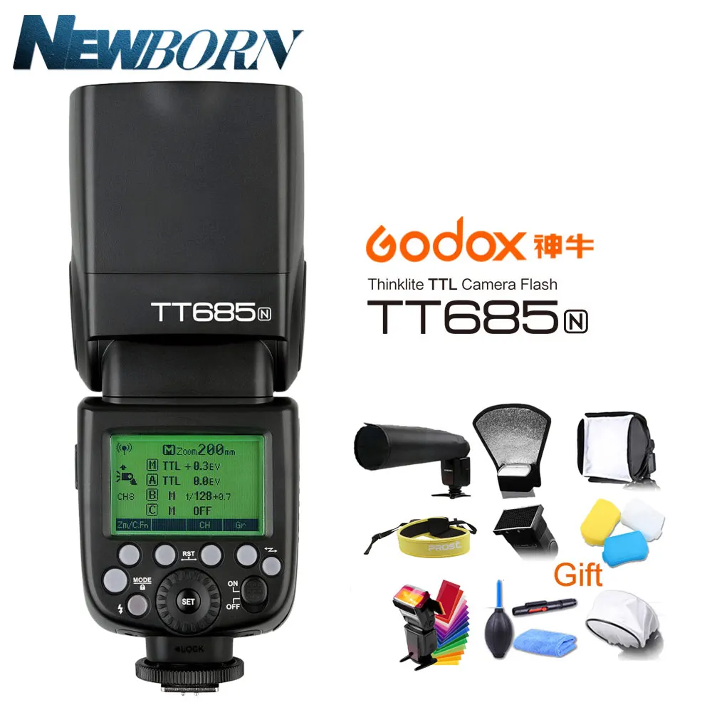 kit 2 Godox TT685N ttl камера вспышка 2,4 ГГц Высокая скорость 1/8000s GN60+ Xpro-N ttl беспроводной передатчик для Nikon D7500 D850 D500 D4+ подарок - Цвет: kit 2