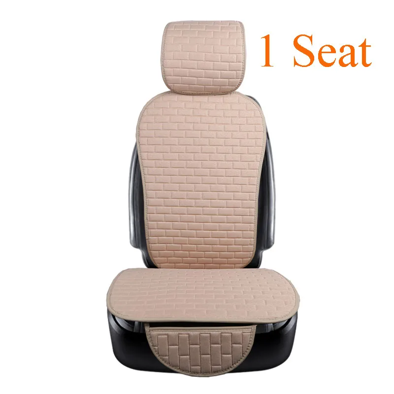 1beige with backrest Льняная ткань, чехол для автомобильного сиденья, универсальная подушка для автомобильного сиденья, аксессуары, декоративные защитные чехлы для автомобиля, переднее сиденье, спинка - Название цвета: 1beige with backrest