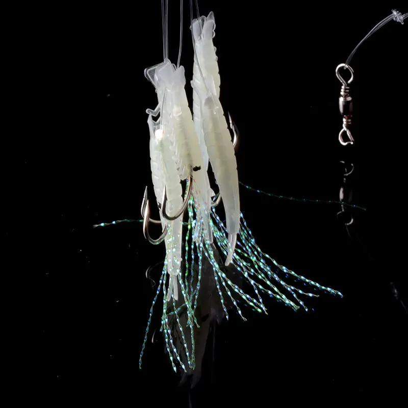 5 шт. светящиеся поддельные приманки для креветок рыболовный крючок одиночный