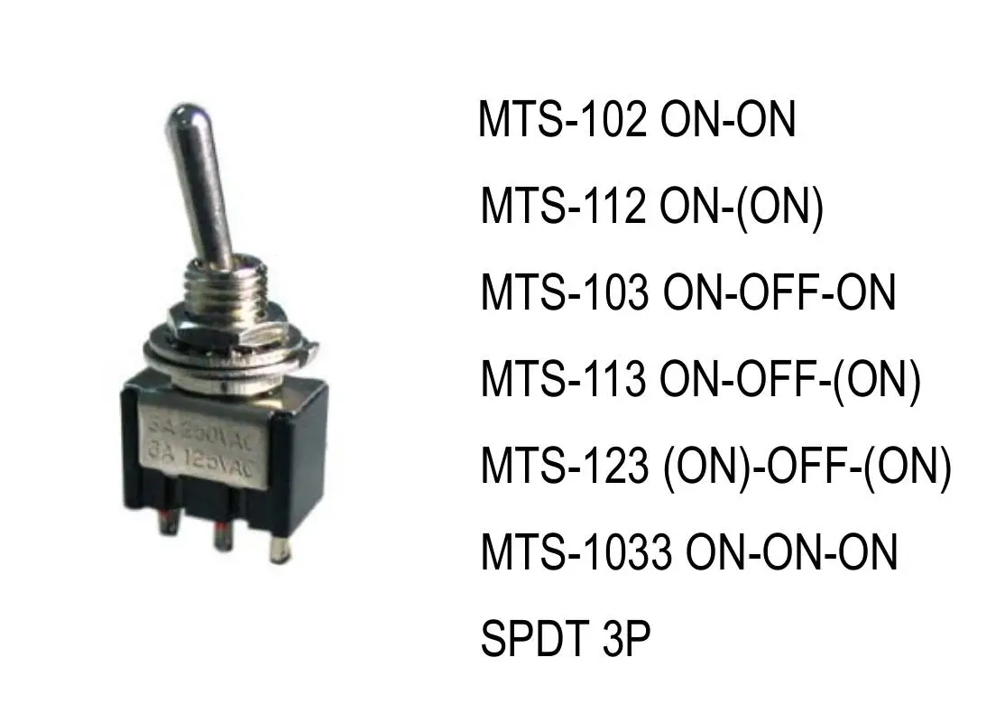 50 шт. MTS-102 3Pin 2 файла SPDT вкл-ВКЛ Мини тумблер 6A 125VAC мини-переключатели