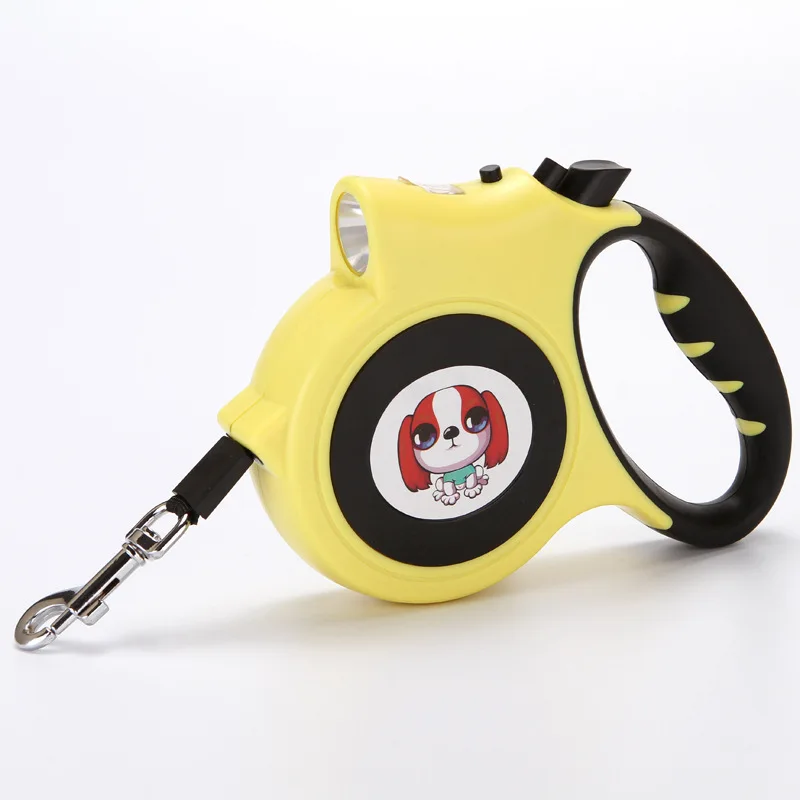 5M Dog Collar Leash with Light for Dogs Automatic Retractable Extending Rope Walking Leads Small Medium Large | Дом и сад