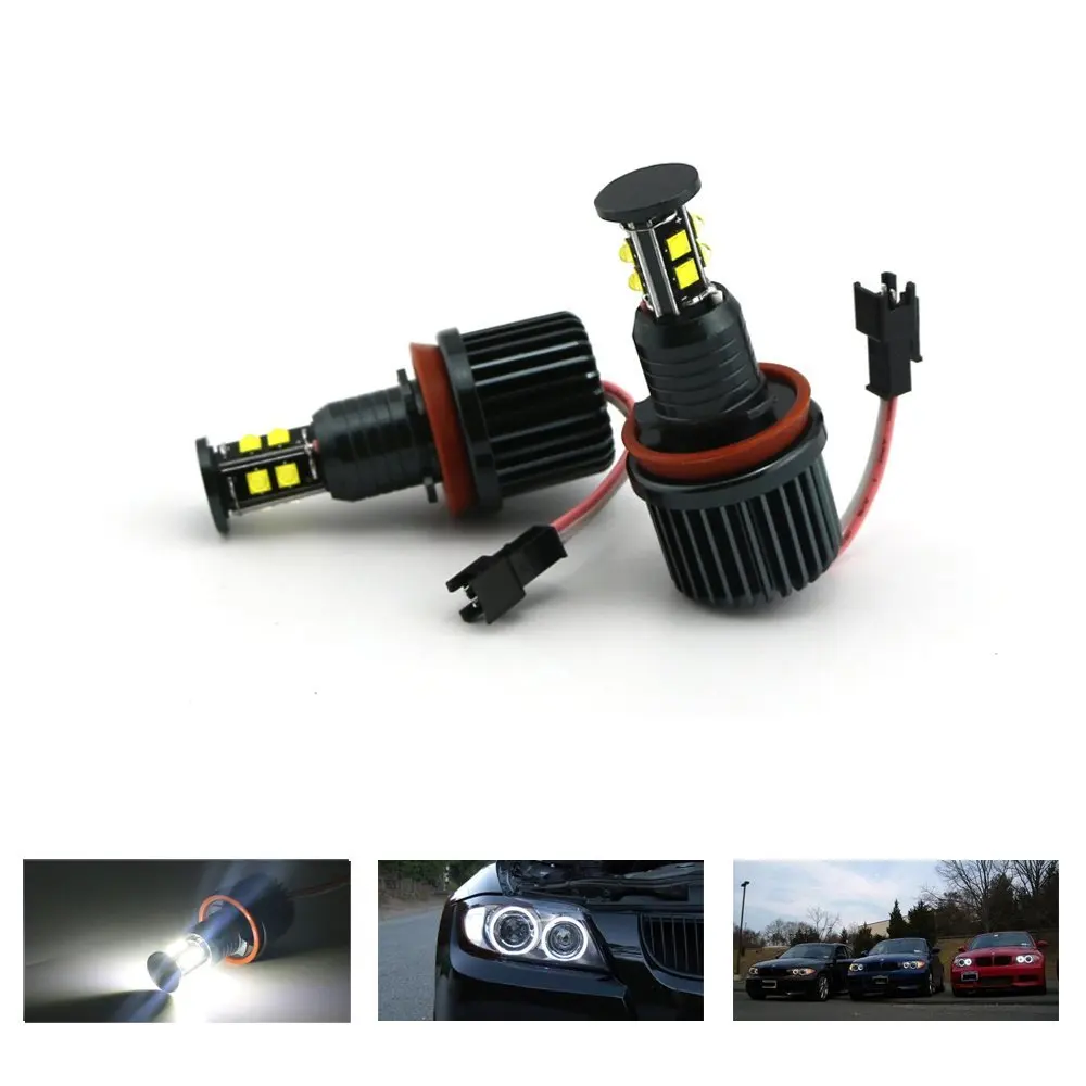 2x80 Вт H8 CREE чип светодиодный Ангел глаз 360 градусов Halo Светодиодная лампа