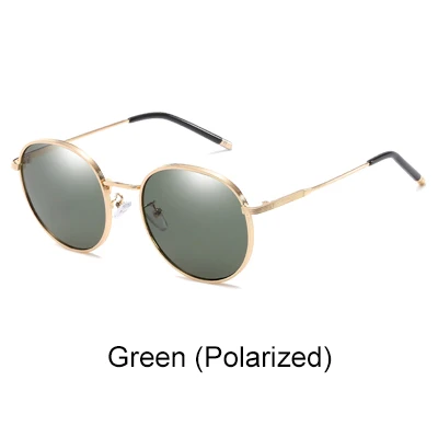 Green (Polarized) Ralferty Ретро Круглый поляризованных солнцезащитных очков Для женщин Винтаж круг Солнцезащитные очки UV400 Черный солнцезащитных очков очки аксессуары X7747 - Цвет линз: Green (Polarized)