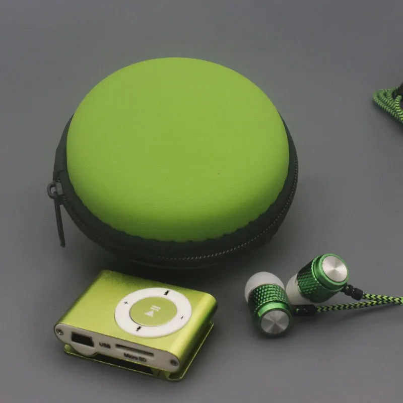 Зеленый YHYZJL портативный мини Mp3 музыкальный плеер Mp3 плеер Поддержка Micro TFCard слот USB MP3 S порт плеер USB порт с наушниками с сумкой - Цвет: Зеленый