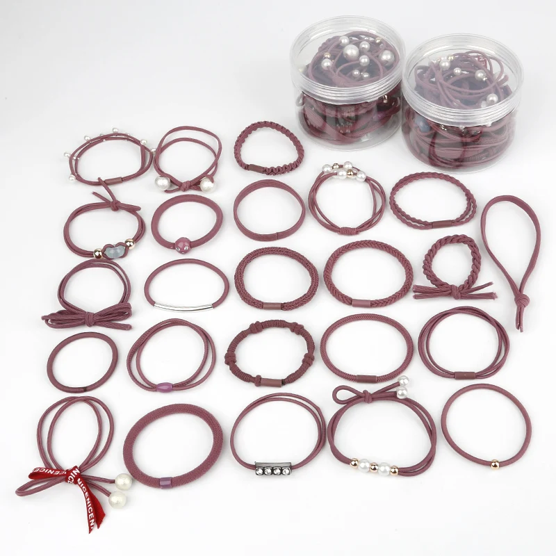 Эластичные резинки для волос с жемчужинами аксессуары бантиком 24 шт./корсаж