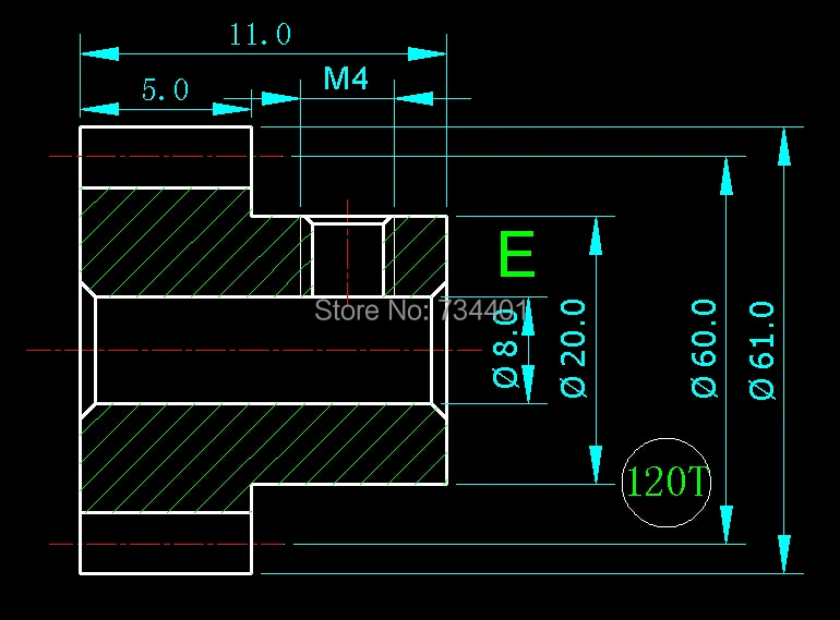 

0.5m 120 teeth /hole5;6;6.35;7;8;10;12mm/ Aluminum alloy gear/rack for Meat Grinder Parts etc.