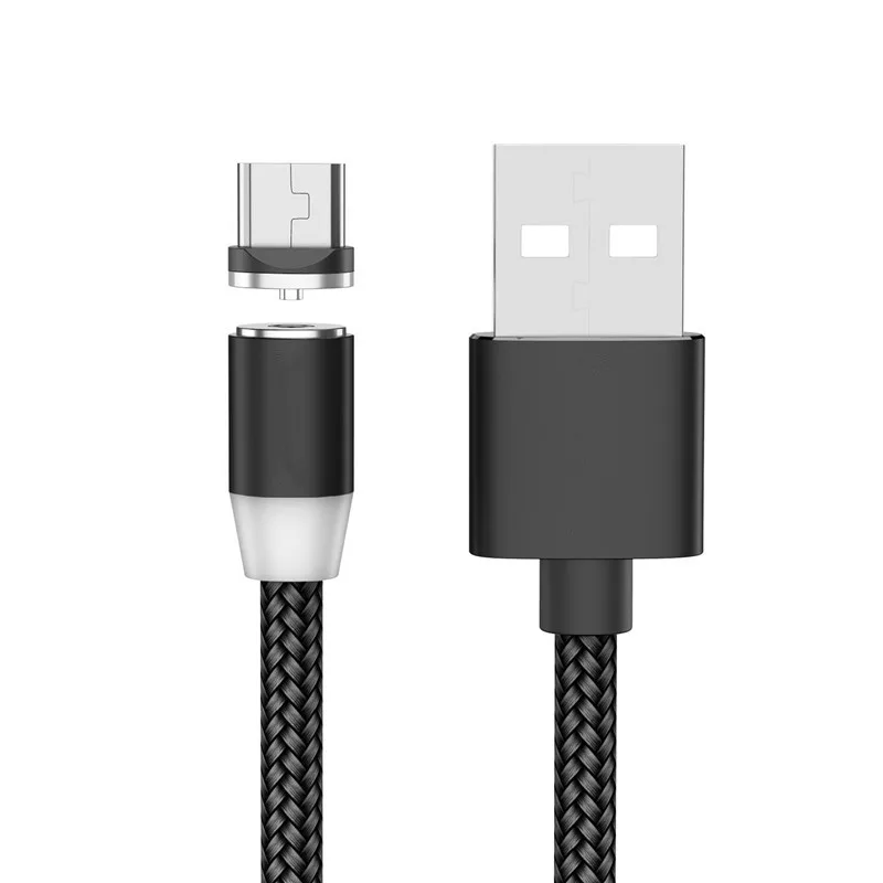 Black Магнитный кабель USB для huawei Y5 Y7 P Smart Z и магнитный кабель Micro type C для samsung A5 A6 A7 A60 A50 A30 A10 - Цвет: Black