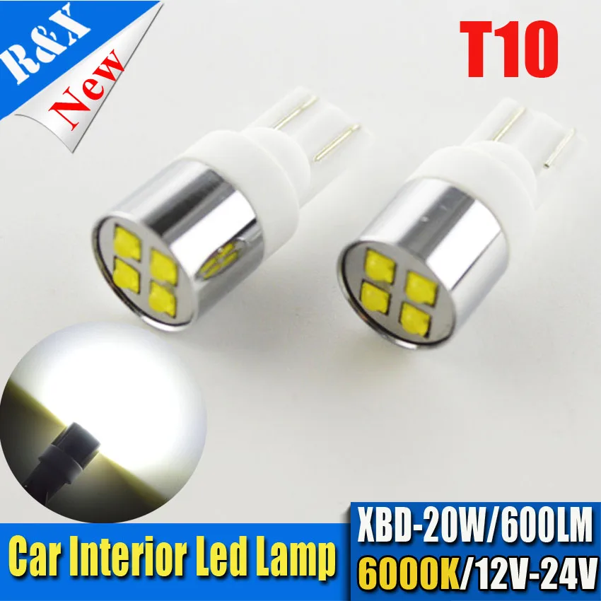 2x20W W5W керамический светодиодный 12 24V T10 автомобильные лампы 168 194 с поворотным