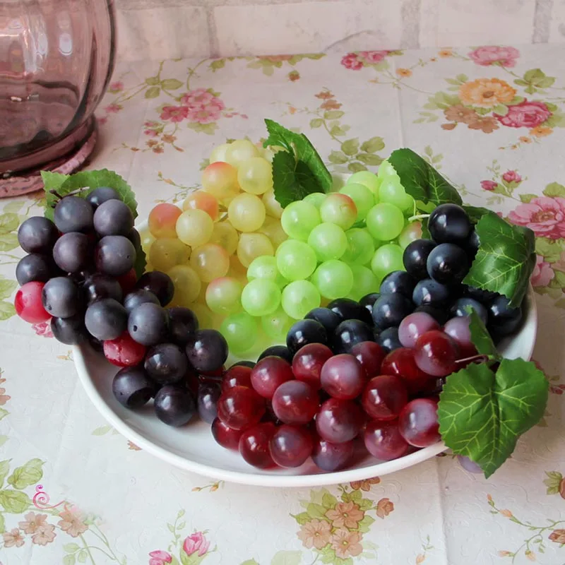 Искусственные фрукты мягкий виноград DIY Пластиковые поддельные фрукты рождественские украшения для дома и свадьбы 5 струн 36 шт виноград