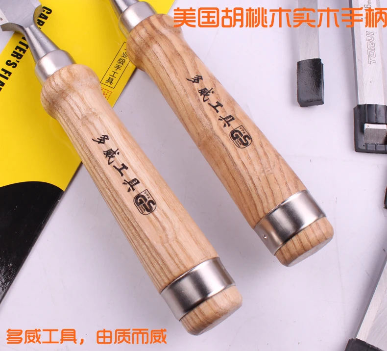 7 шт. деревянное долото хромированная стальная плоская лопатка рукоятка из ореха