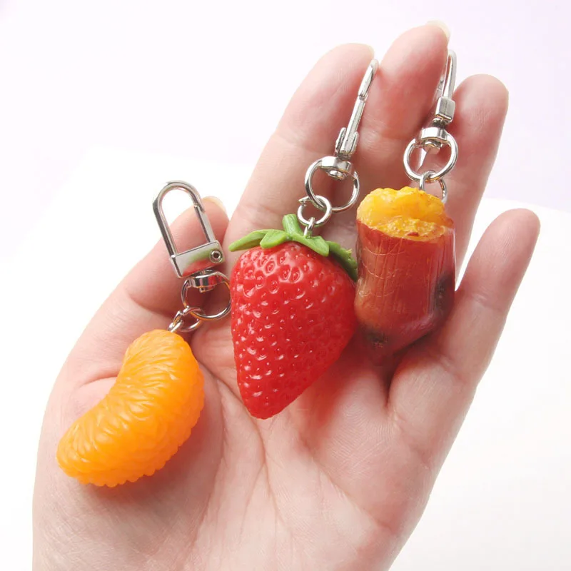 Клубника красное сердце брелок для женщин Девушка ювелирные изделия имитация