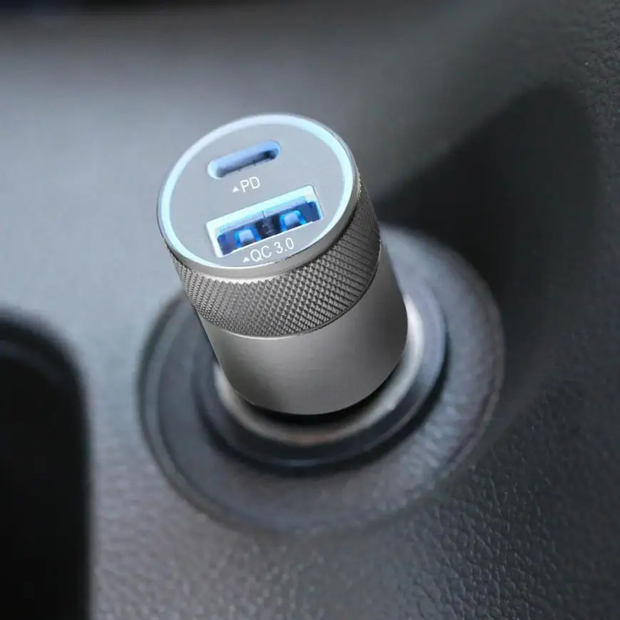 Fest отправка Type C_PD из алюминиевого сплава QC3.0 LED полупрозрачный дисплей двойной USB