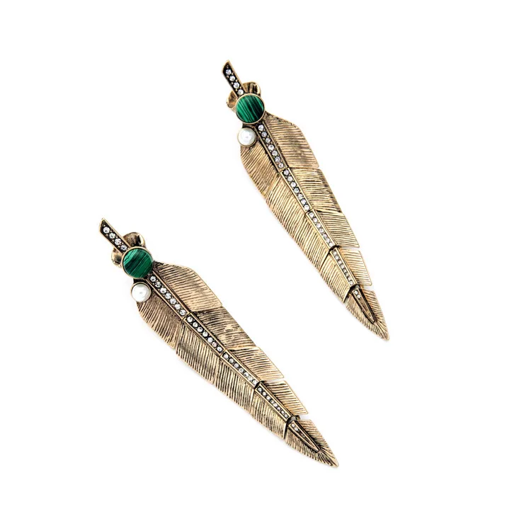 Качественные серьги под Античное золото для женщин уникальный дизайн в виде