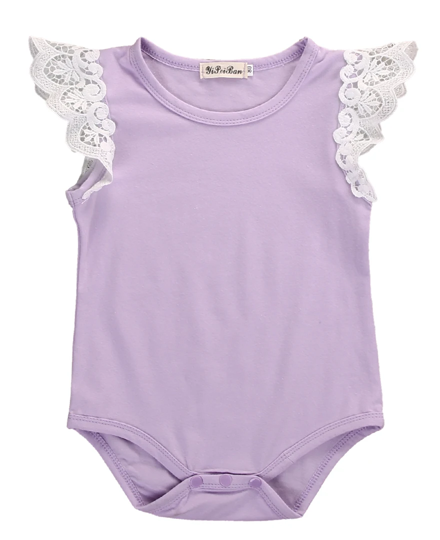 Хлопковый комбинезон для новорожденных девочек кружевной джемпер без рукавов с