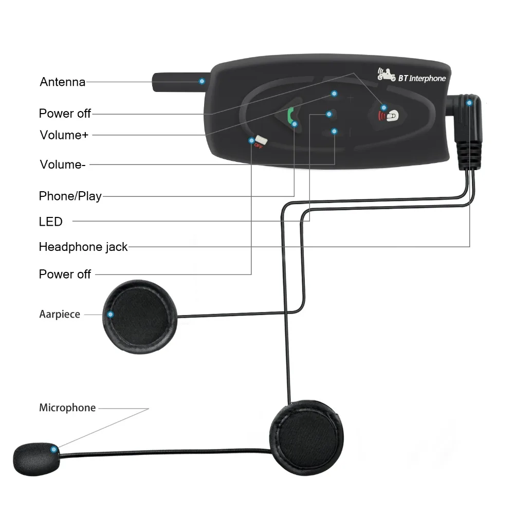 500 м V2 moto rcycle bluetooth-гарнитура лыжный снегоход шлем домофон Intercomunicador de