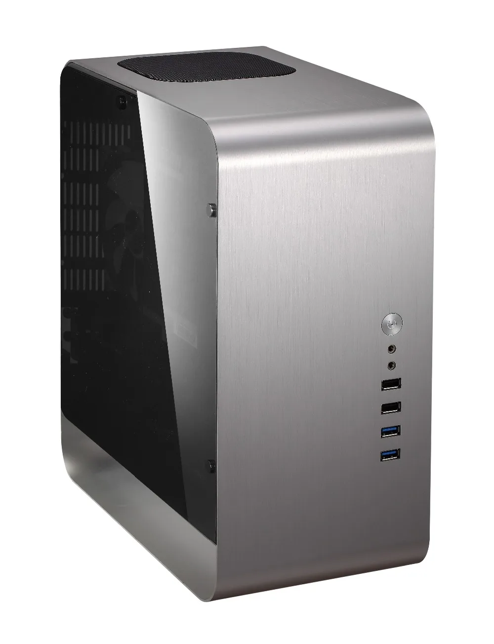 Оконный чехол для компьютера Jonsbo UMX1 плюс алюминиевый ITX шасси для HTPC Серебряный боковой через - Цвет: Серебристый