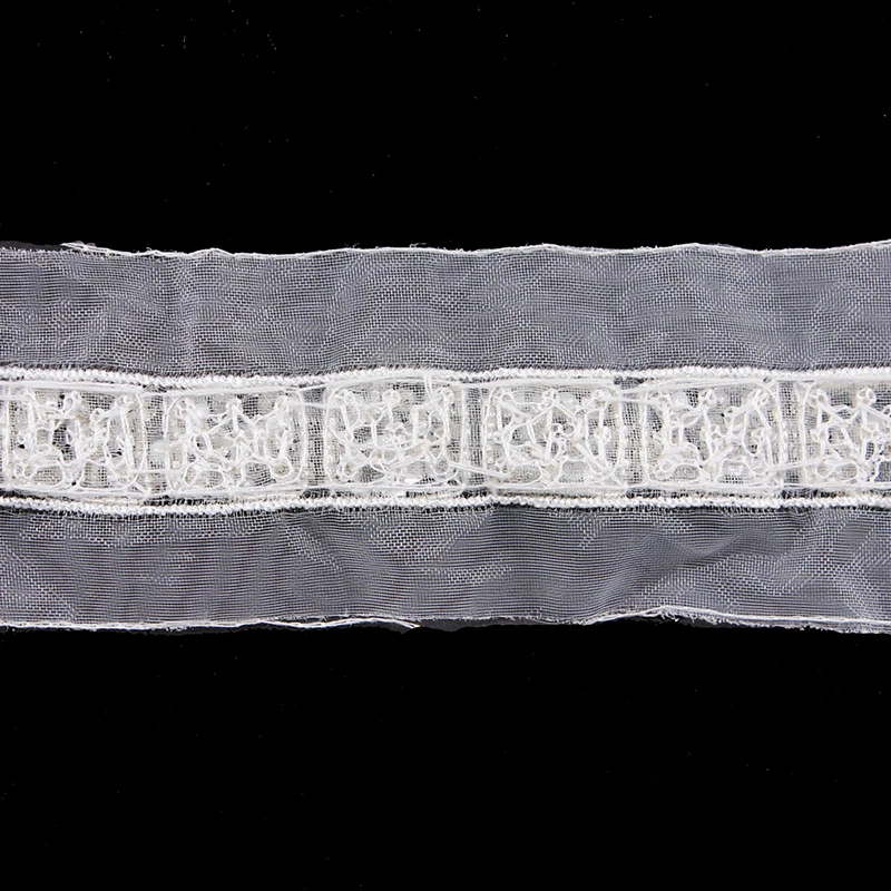 5 ярдов белая кружевная лента Стразы с бисером вышитая отделка костюм