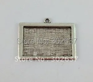 

10PCS Tibetan Silver Rectangle Pendant Setting Blanks 30x19mm #11252