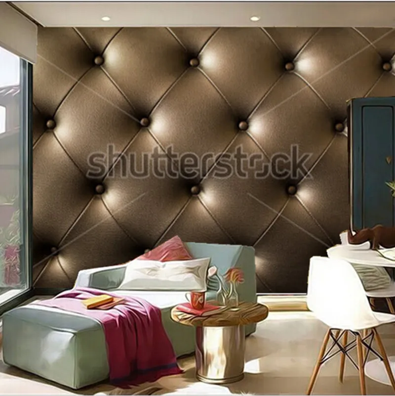 

The custom 3D murals,Brown and luxurious decorative leather paper papel de parede,living room sofa wall bedroom wall paper