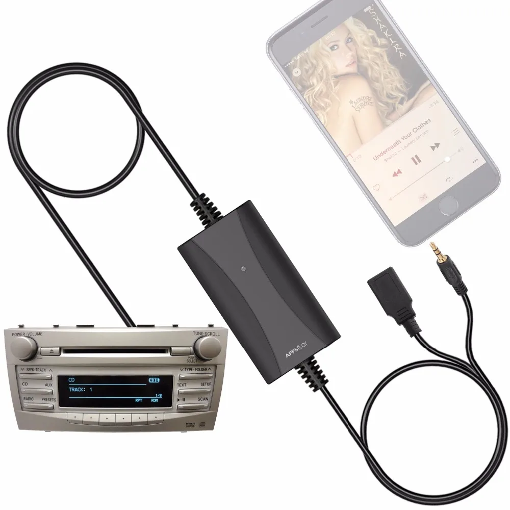 APPS2Car стерео AUX вход Адаптер вспомогательный MP3 комплект USB зарядное устройство